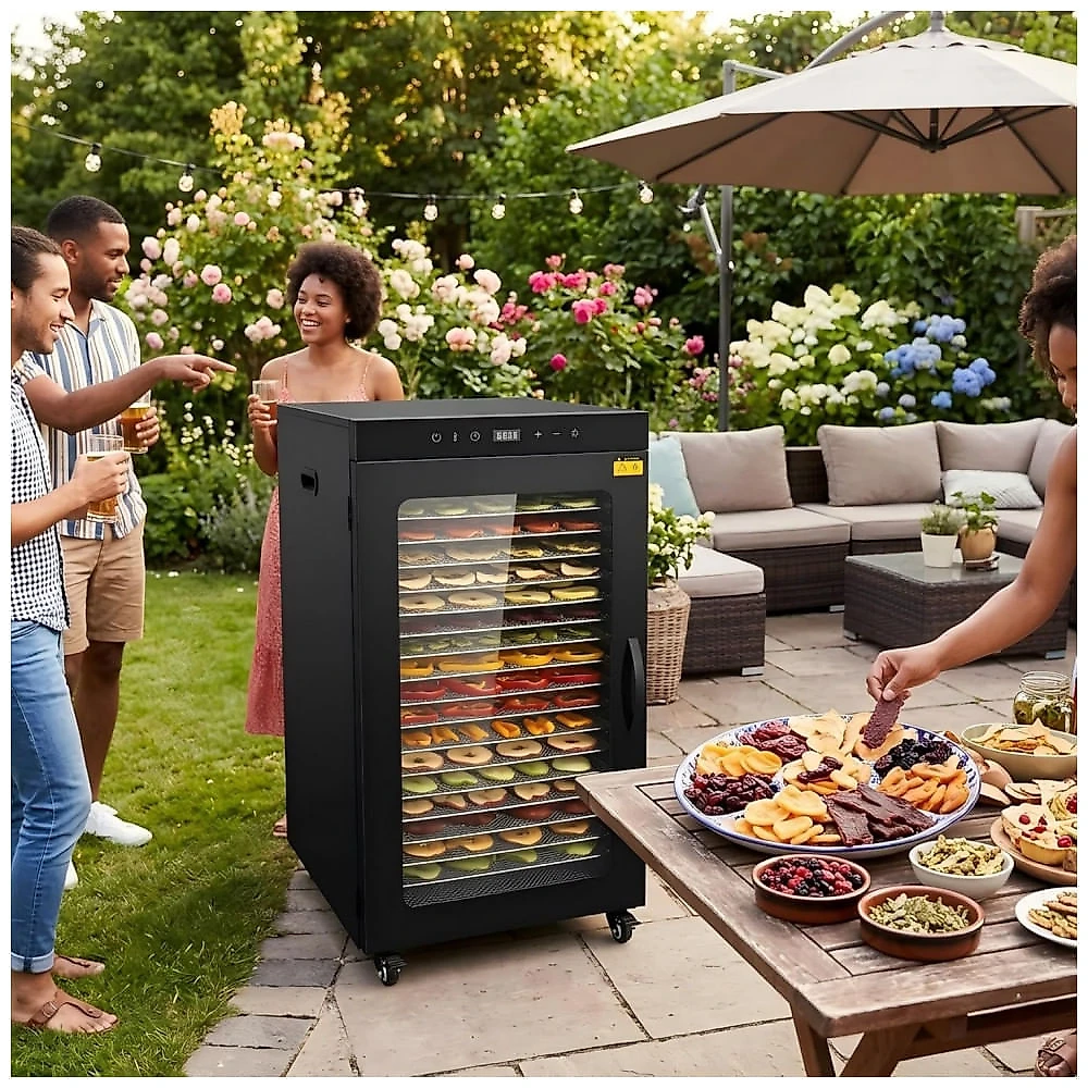 Desidratador de Alimentos CLIVIA Preto Comercial 24 Bandejas 1600W 110V