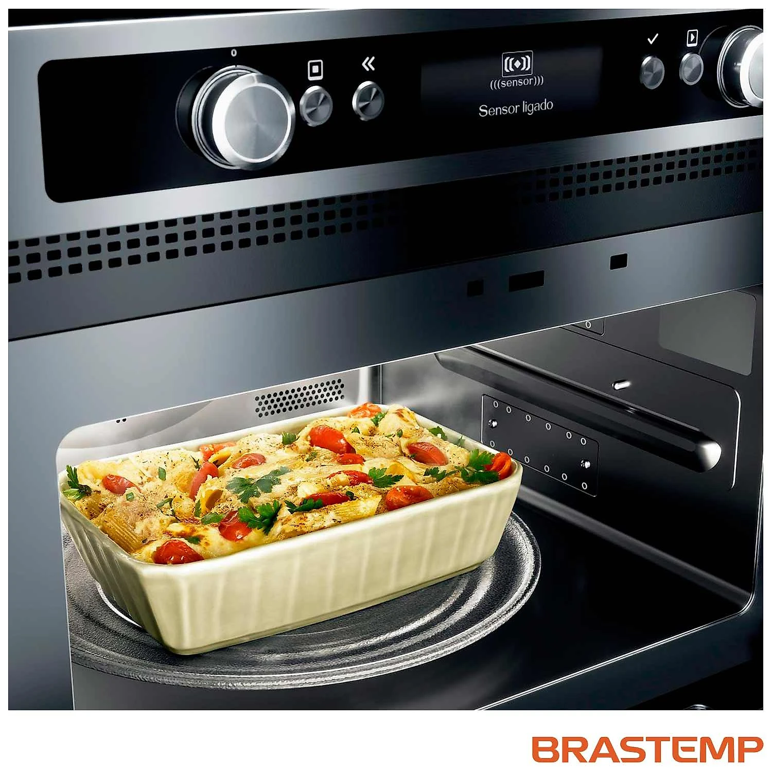 Micro-ondas de Embutir Brastemp Gourmand 40 Litros Inox com Sistema 3D e Sensor Cooking 220