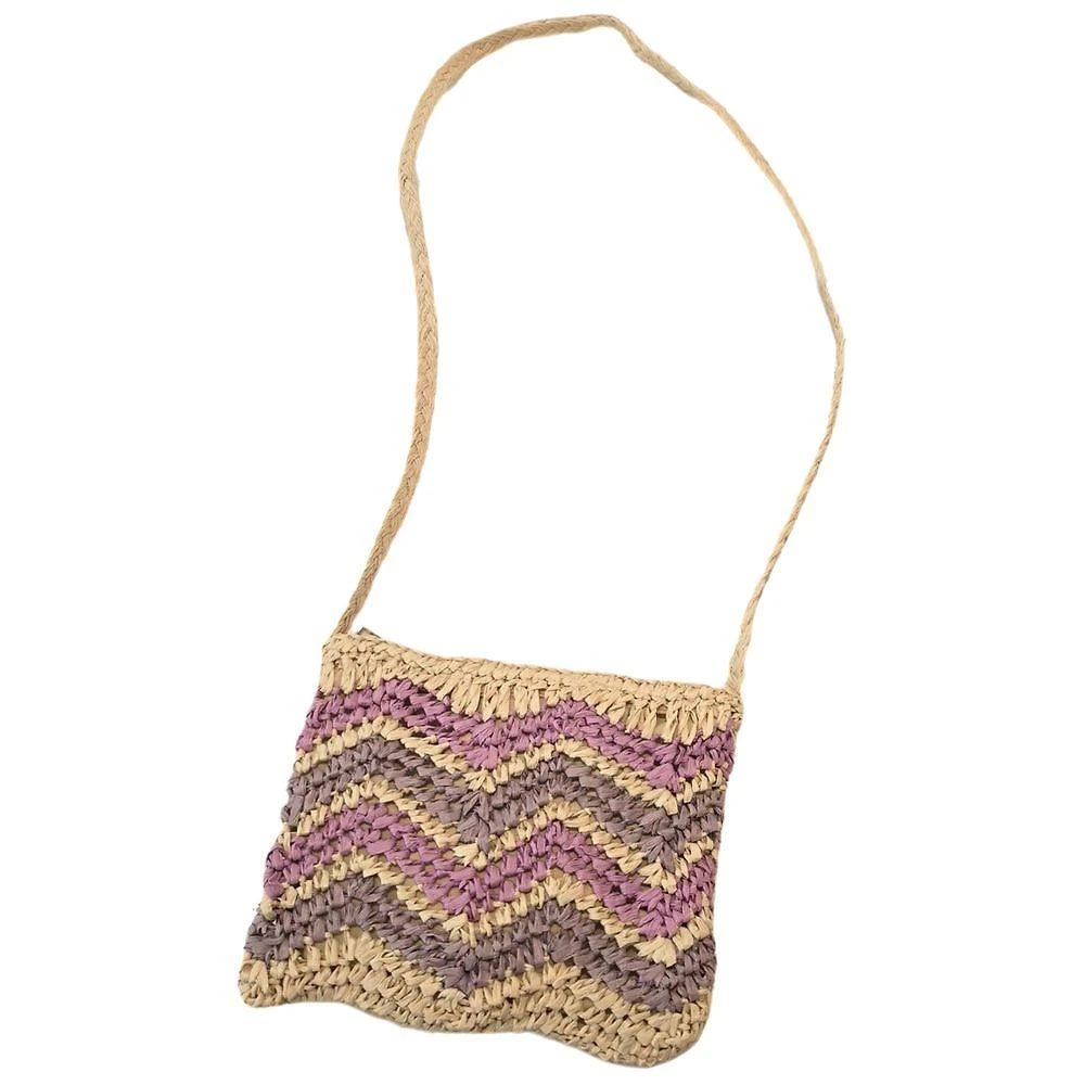 Bolsa Lateral Transversal GXM Bolsa Artesanal Listrada Sintético Lilás