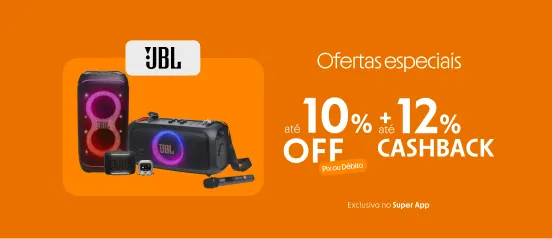 Até 12% de cashback na JBL