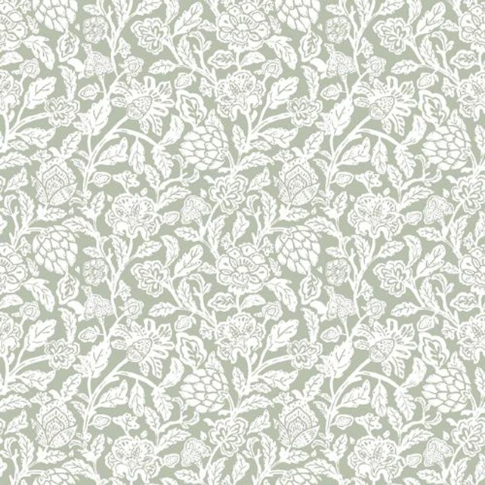 Papel De Parede Happy Floral Verde 12345