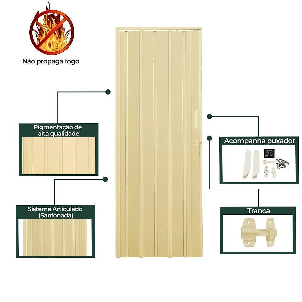 Porta Sanfonada De Pvc 72x210cm Bariri - Tk