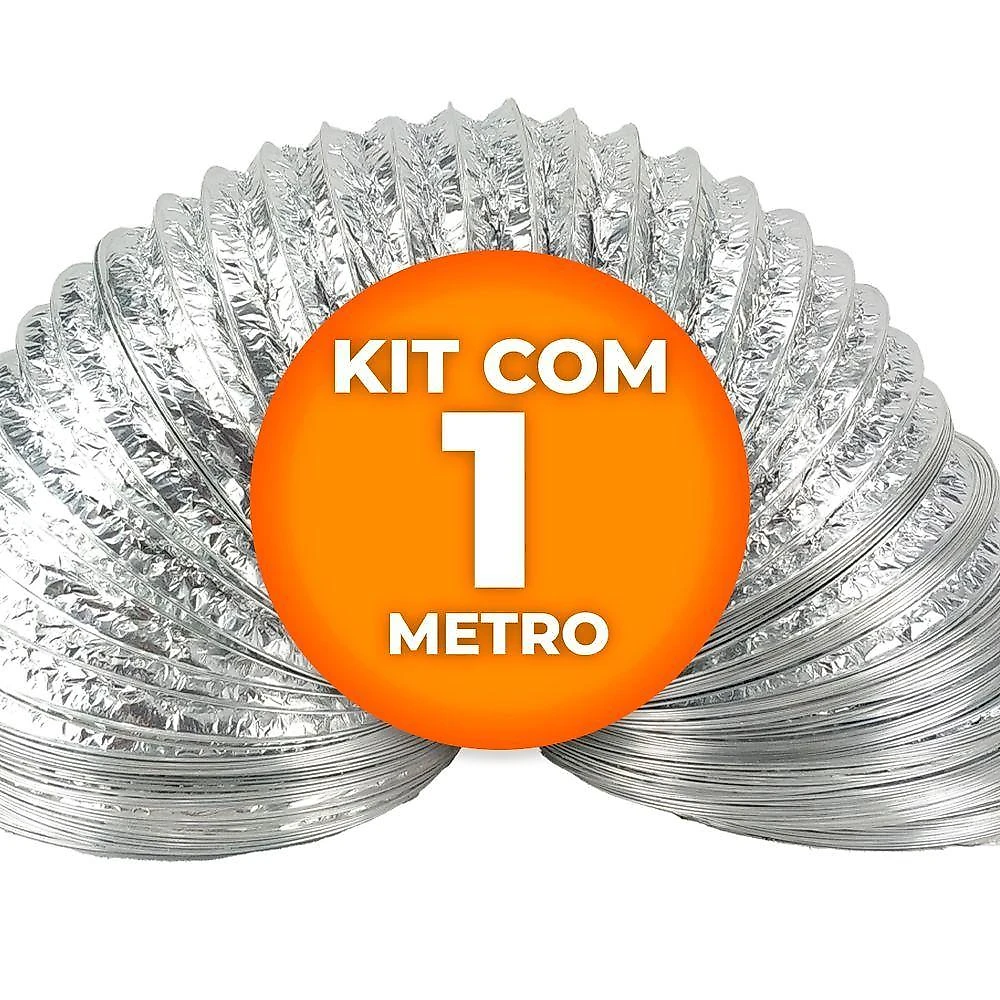 Duto Flexível Aluminizado 8" 200mm 1 Metro