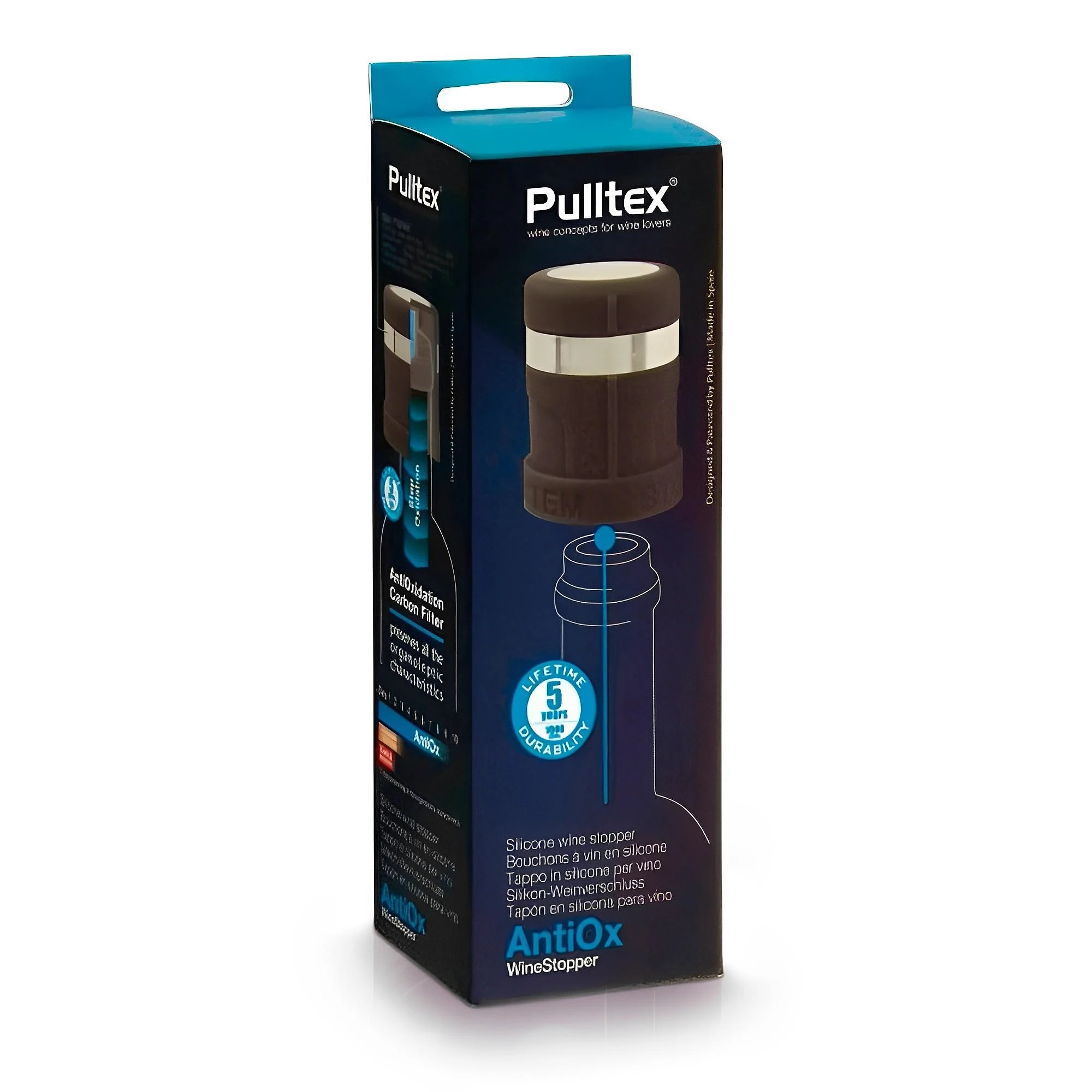 Tampa Salva Vinho Rolha Pulltex Marcador Data Filtro Carbono