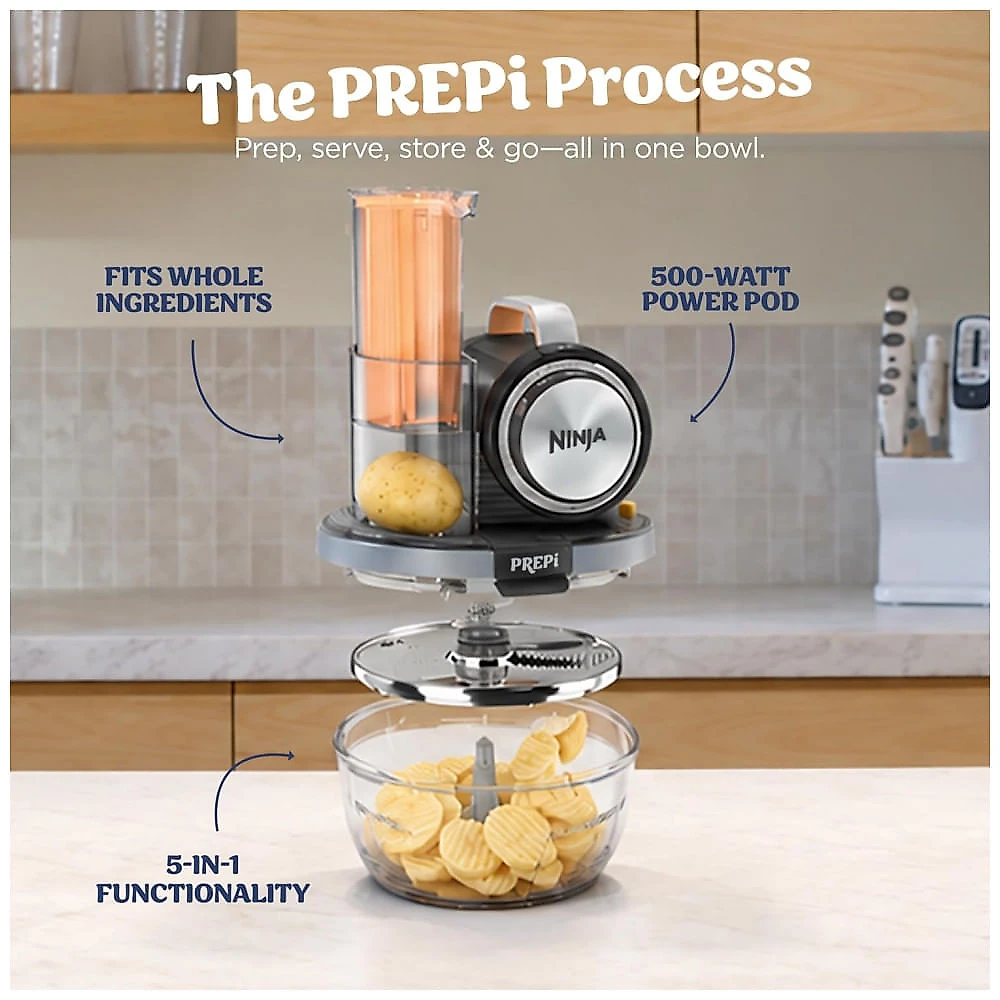 Ninja PREPi 5-in-1 Prep Store System. Crinkle. Slice. Shred. PN301BK1 Black