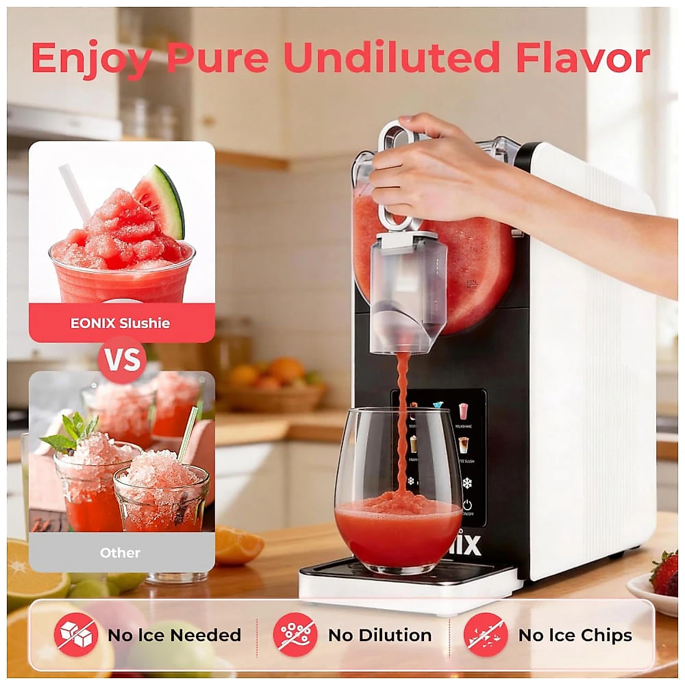 Máquina de Slush Raspadinha EONIX 1,9L Sem Gelo 6 Programas LED Auto Limpeza 110V