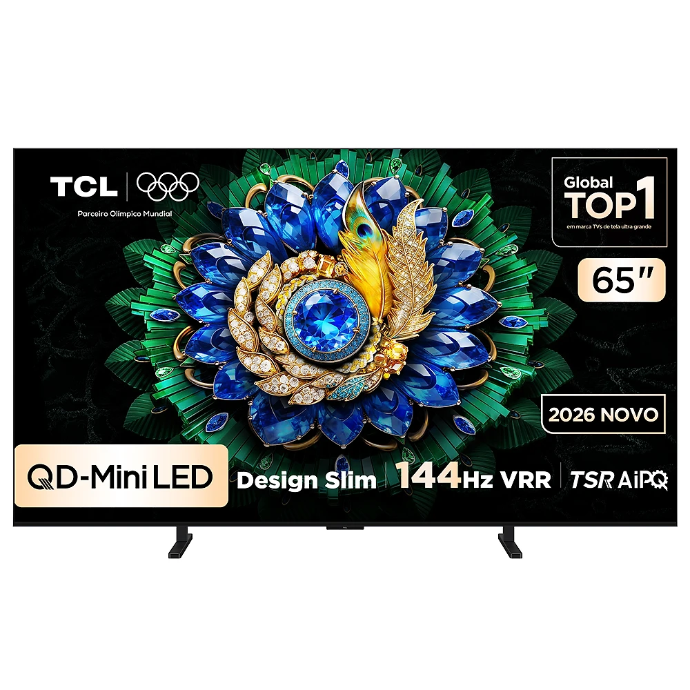 Smart TV TCL 65 Polegadas QLED Mini LED 4K A400M WiFi Bluetooth Google TV HDR10+ 144 Hz VRR 65A400M