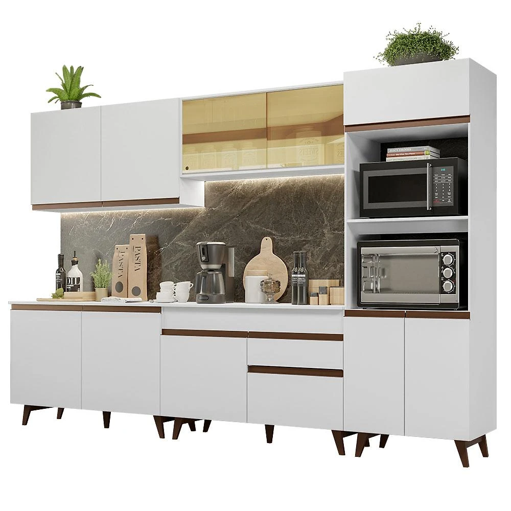 Miniatura Armário de Cozinha Completa 310cm Branco Reims Madesa XA01 Branco