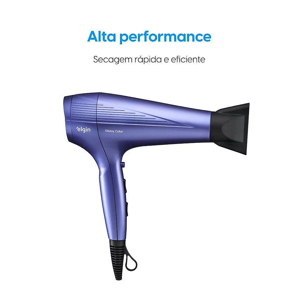 Secador de Cabelo Glossy Color 2000W 3 Temperaturas Elgin 220V