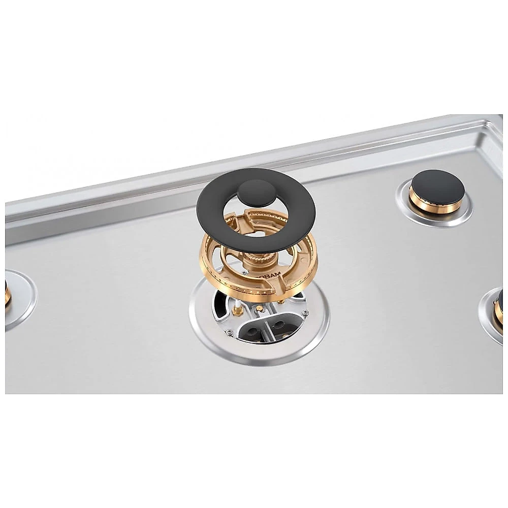 Cooktop a gás 5 queimadores Robam inox 36cm queimadores em latão sistema de segurança com corte de gás 110V