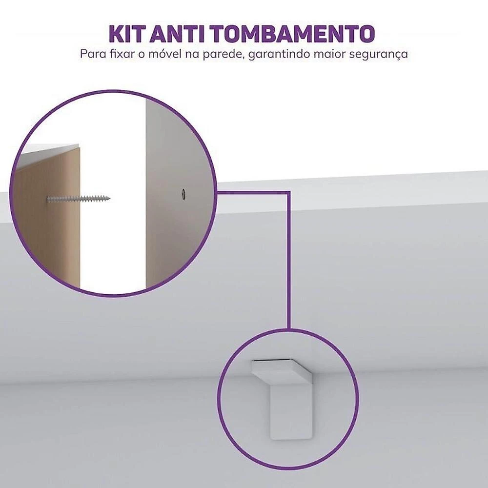 Guarda-Roupa Modulado e Cama Casal Montessoriano Infantil Wave Casatema MadeiraOriginals Natural/Branco