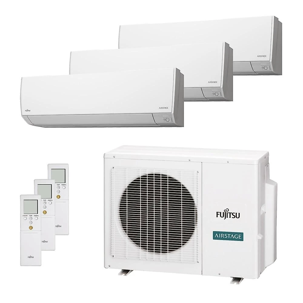 Ar Condicionado Multisplit Tri 27000 Btu(3x9000) Quente/frio - Inverter - Fujitsu - 220v - Asbg09lmca / Aobg18lat3