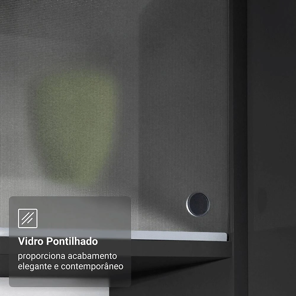 Armário De Cozinha Completa De Canto 465 Cm Preto Nice Madesa 08 Preto
