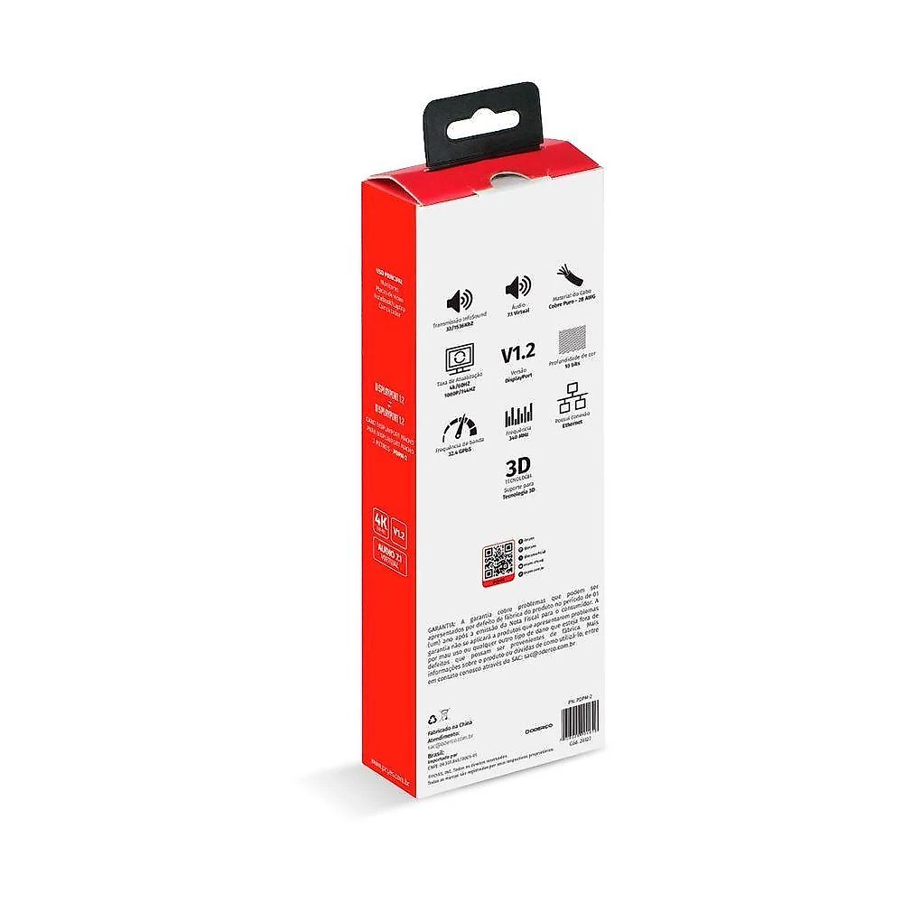 Cabo Displayport Macho 2 Metros - Pdpm-2