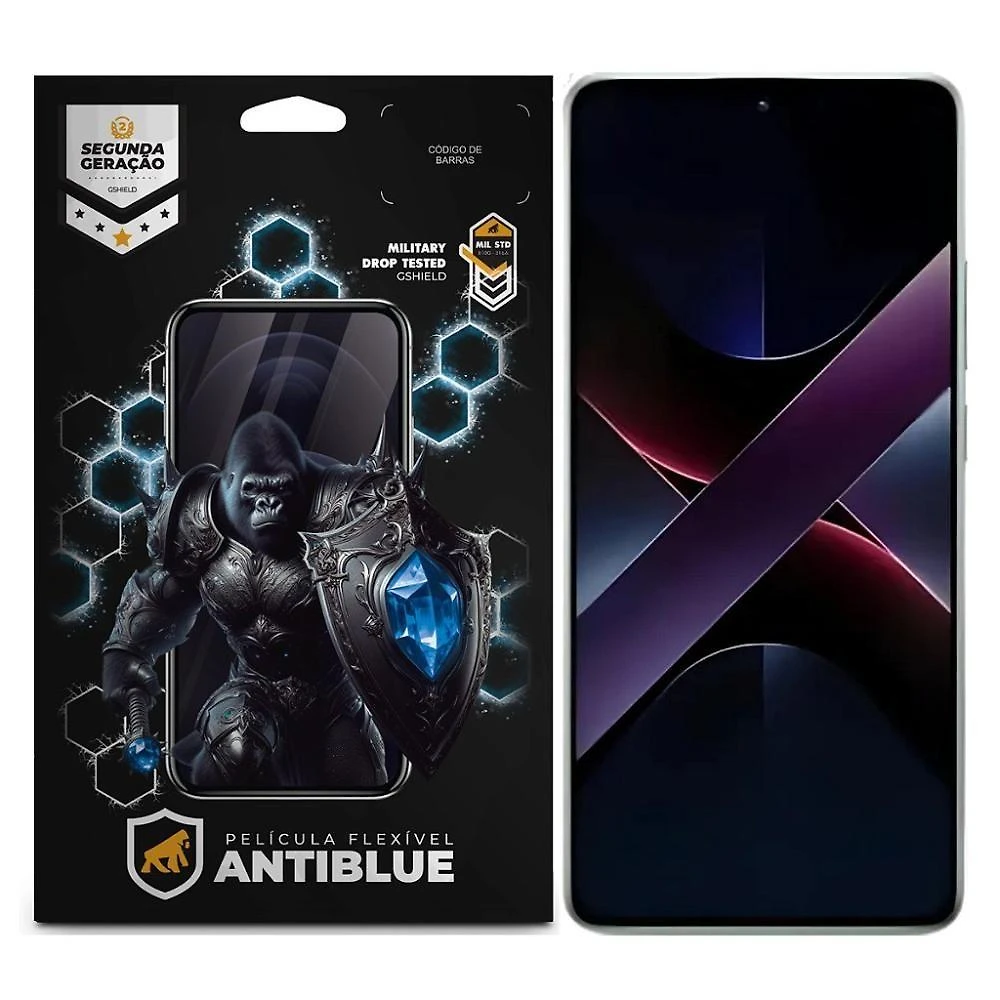 Película Gshield para Xiaomi Poco X7 Pro 5G com Proteção 99% UV Azul Transparente 1 Unidade
