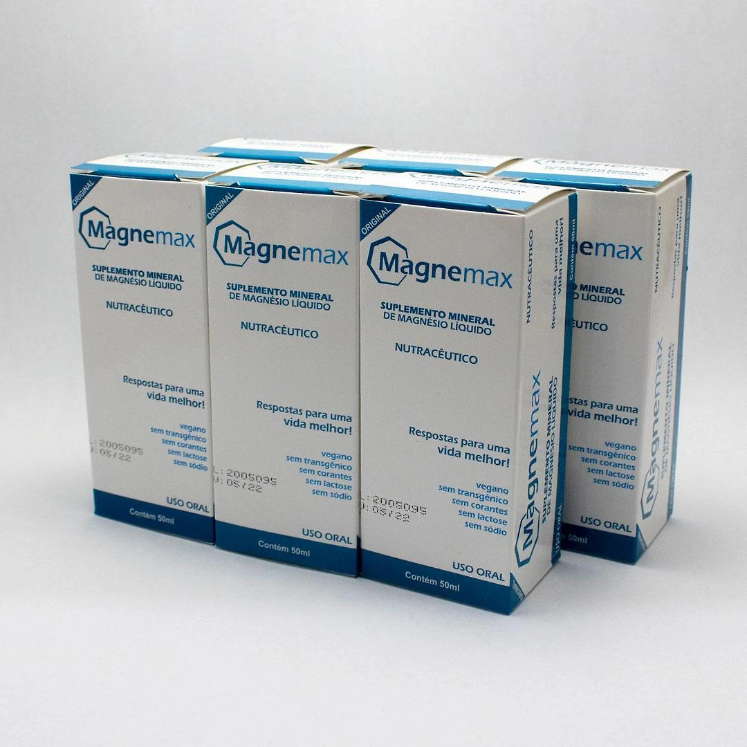 Miniatura Kit 6 Cloreto De Magnésio Gotas Magnemax Nutracêutico 50Ml