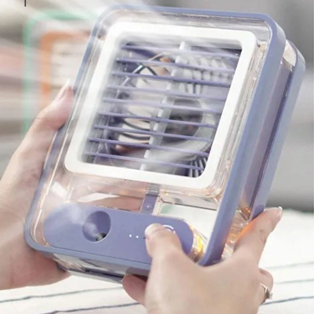 Ventilador Umidificador De Mesa Touch 3 Velocidades Led Usb Casa Trabalho Estudos Portatil Silencioso Refrescante