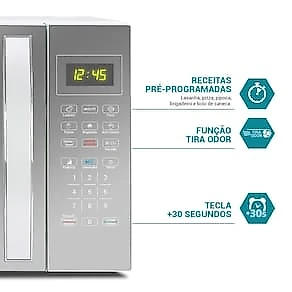 Micro-ondas Philco PMO38E 1400W com Função Manter Aquecido e Tirar Odor – Branco Espelhado 110V