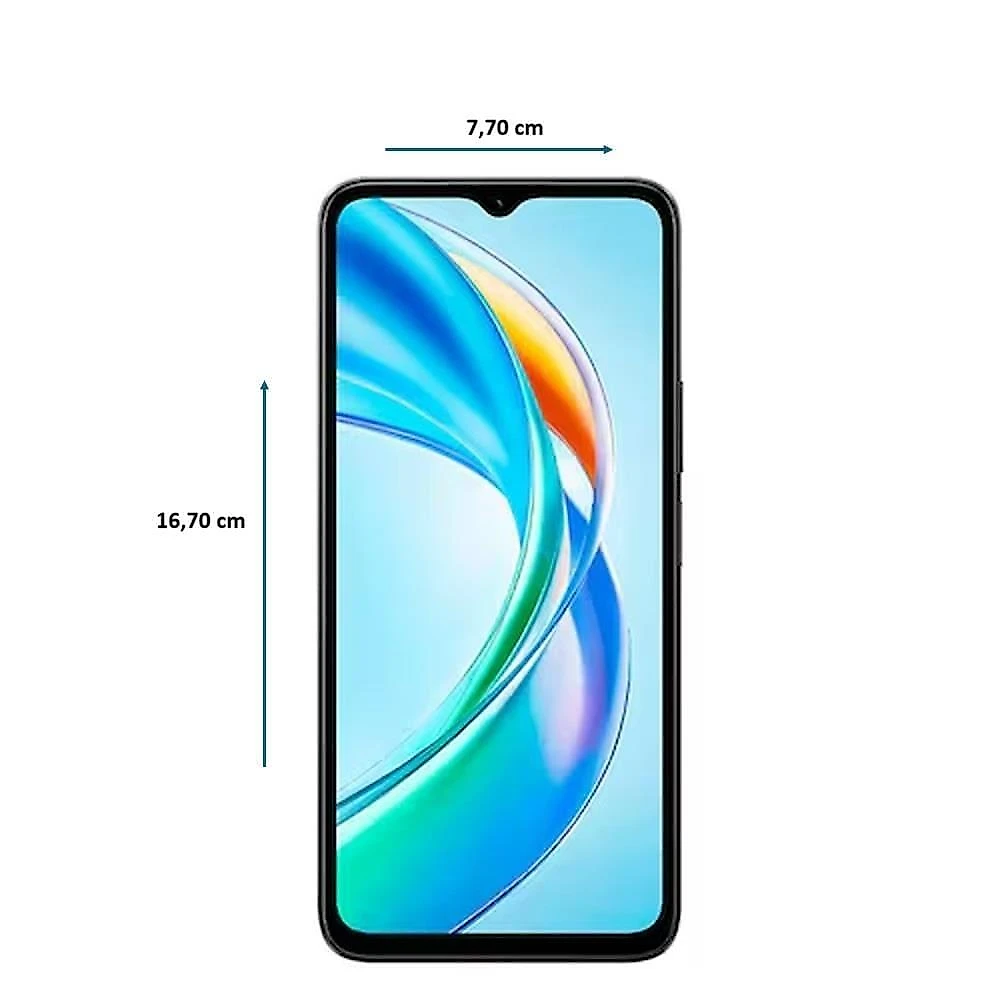 Smartphone honor x5b 4g plus 256gb preto, 4+4gb ram turbo, processador mediatek helio g36, câmera traseira dupla de até 50mp e tela de 6,56"