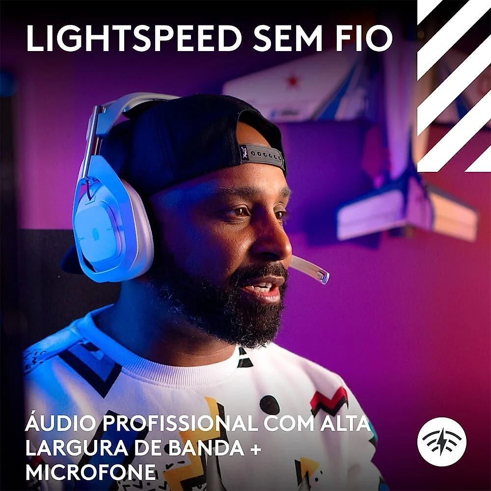 Headset Gamer Sem Fio Astro Gaming A50 LIGHTSPEED + Base Station (Gen 5) Com Tecnologia PLAYSYNC AUDIO, Bluetooth, Branco - 939-002229