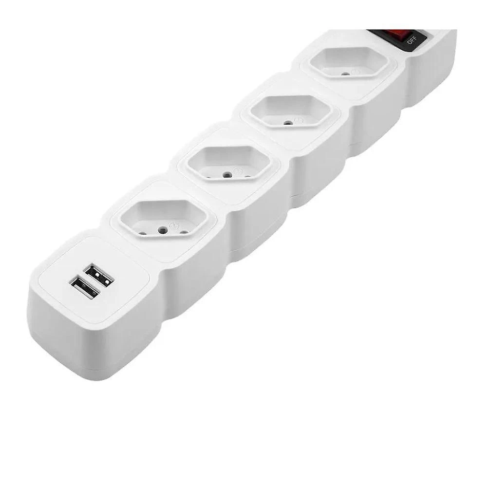 Protetor Eletronico Intelbras Epe204 4 Tomadas 2 Usb Cabo De 3m Branco