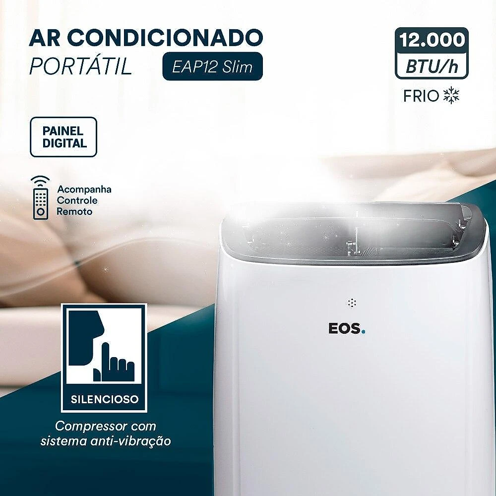Ar-Condicionado Portátil 12000 BTUs EOS Slim EAP12F 220V