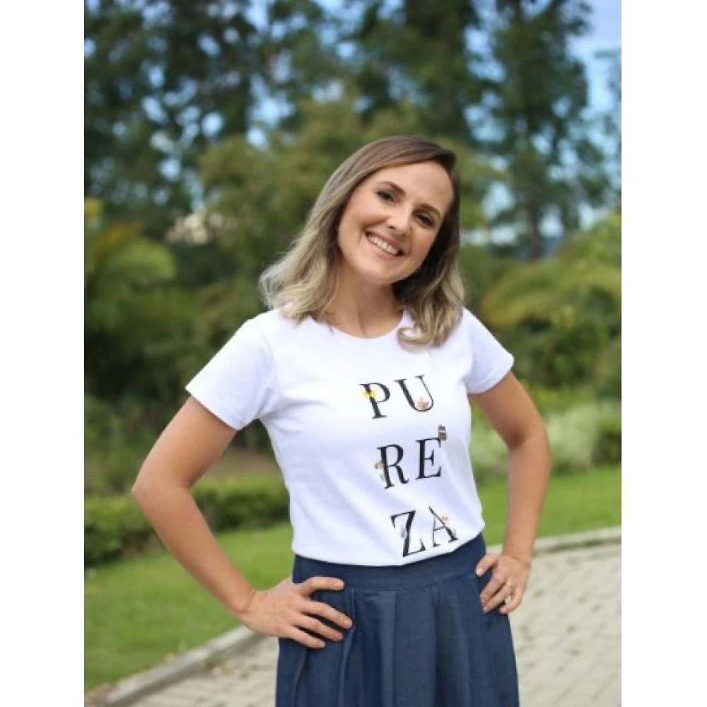 Camiseta Babylook - Pureza - Branco - Tamanho P