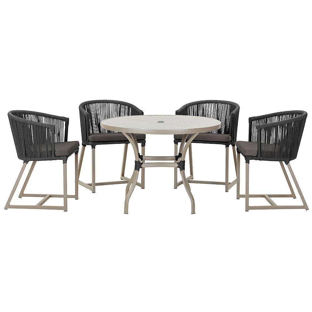 Mesa Com 4 Cadeiras E Noronha Estofado 11 Trama Original Preto