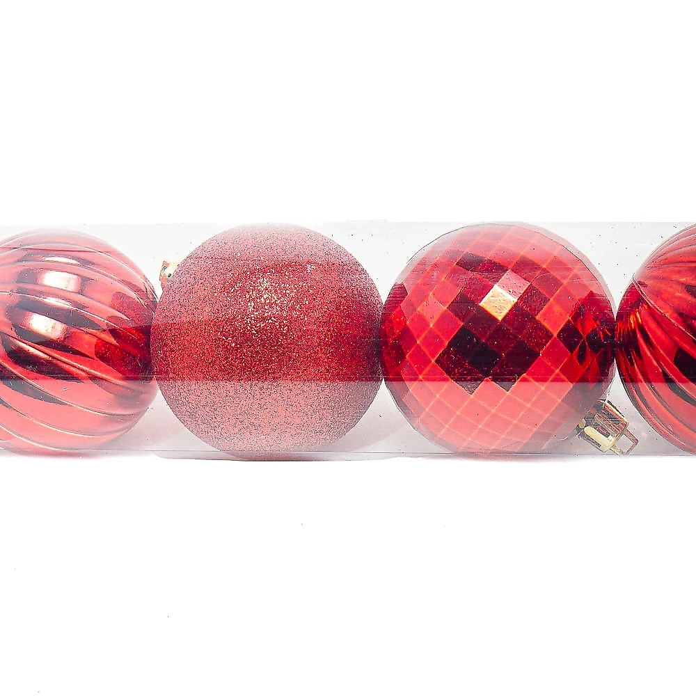 Tubo Bola Natal Le 6cm com 12 Unidades Vermelho