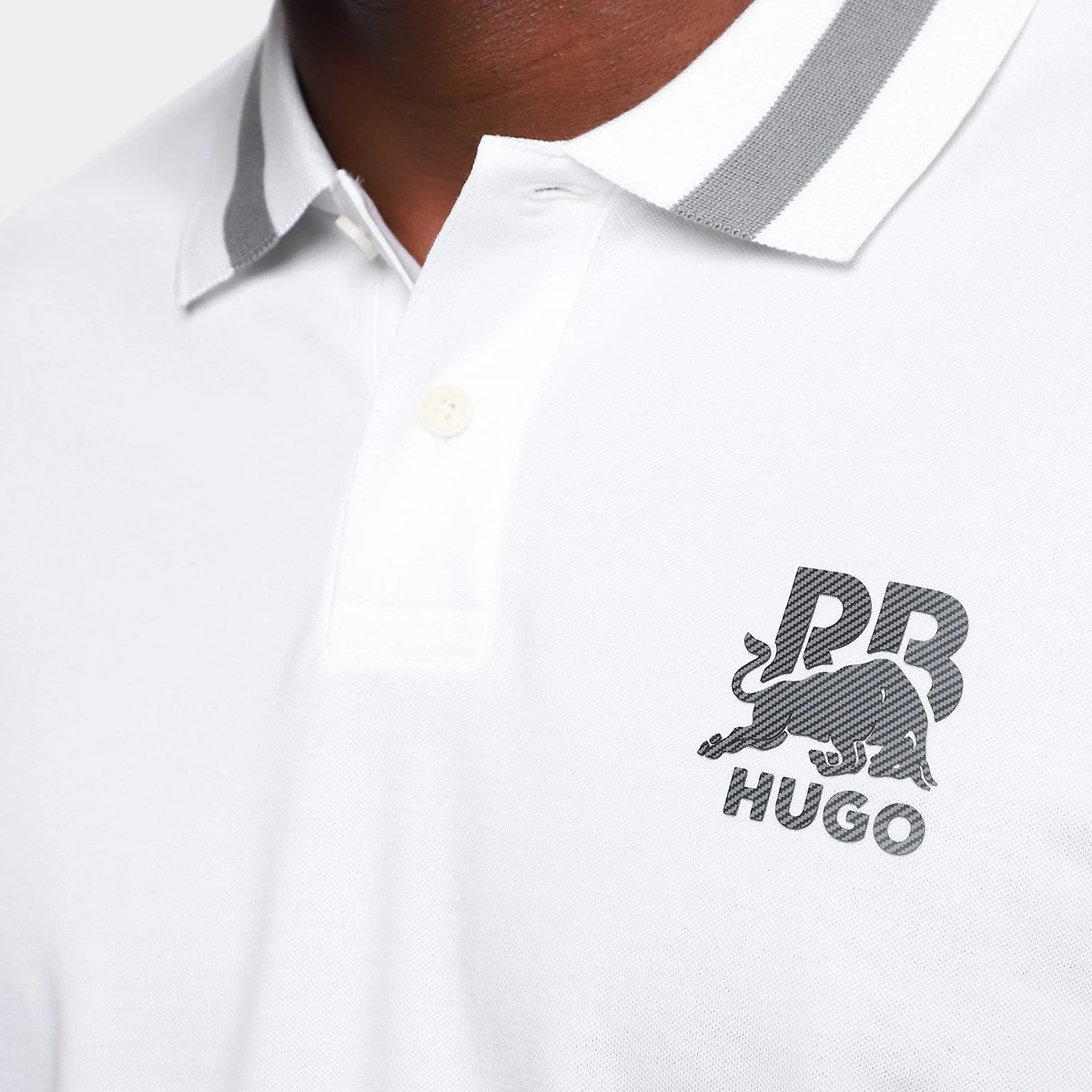 Miniatura Camisa Polo Hugo Boss X Red Bull Casual Masculina Branco - G