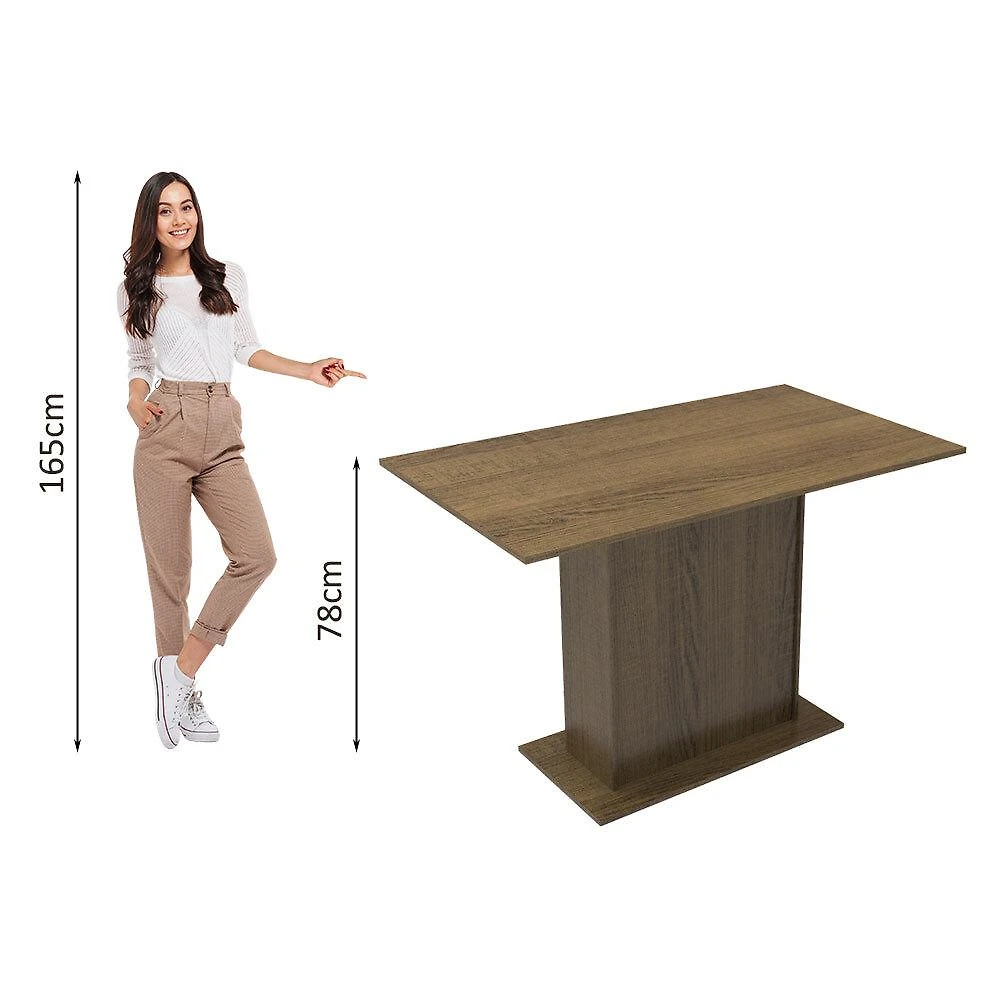 Miniatura Conjunto Sala de Jantar Madesa Gabi Mesa Tampo de Madeira 2 Cadeiras - Rustic/Preto/Sintético Preto Rustic/Preto/Sintético Preto