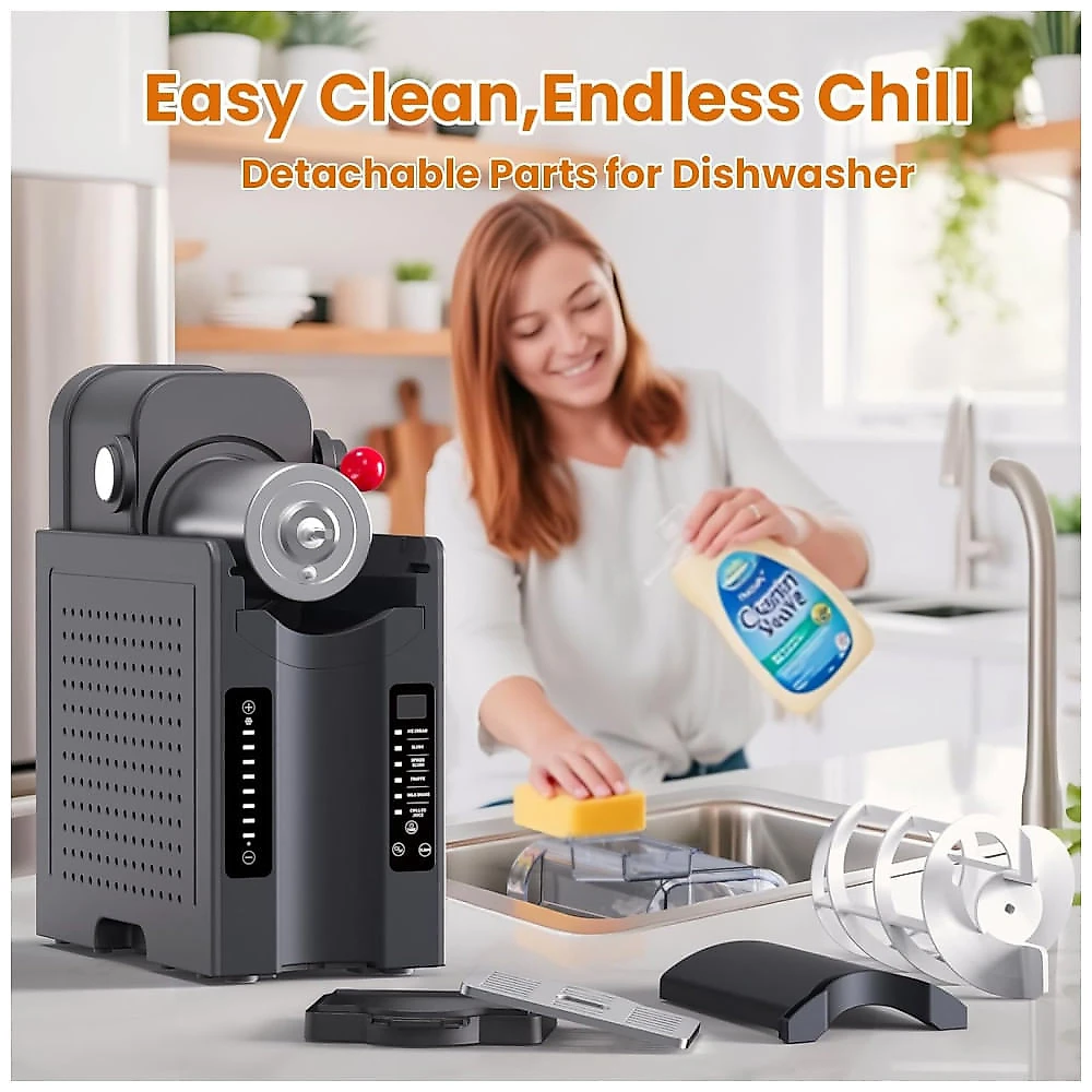 Máquina de Frozen Profissional BKPPM: Prepare Bebidas Geladas em Casa sem Necessidade de Gelo, com Display LED e 6 Programas para Margaritas, Frappés