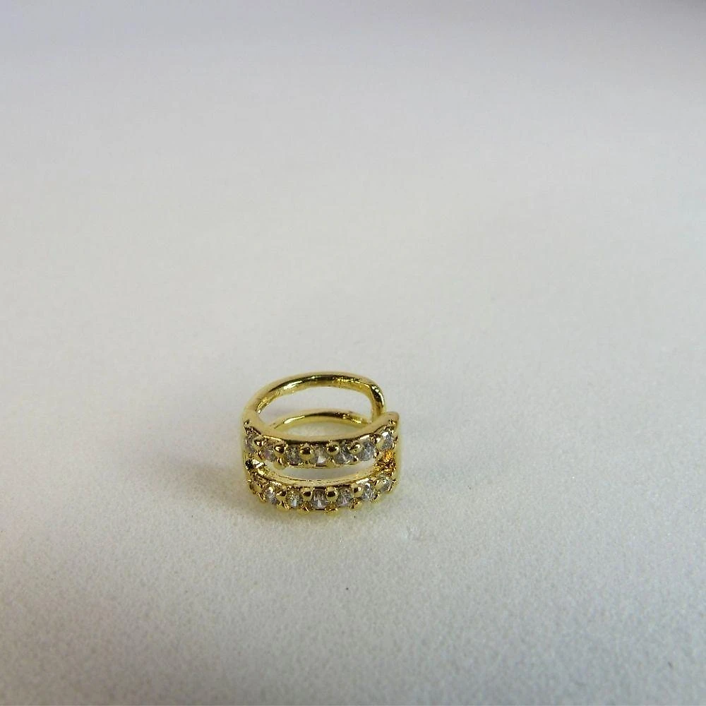 Piercing Fake Floratta Joias Vazado com Zircônia Ouro 18K Dourado