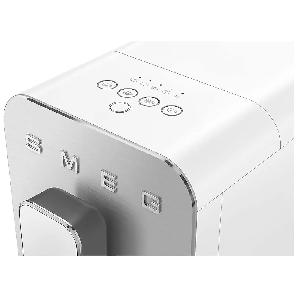 Cafeteira Expresso Automática Smeg NEW BCC11WHMUS, Branco Fosco, Moedor Ajustável, Design Retro