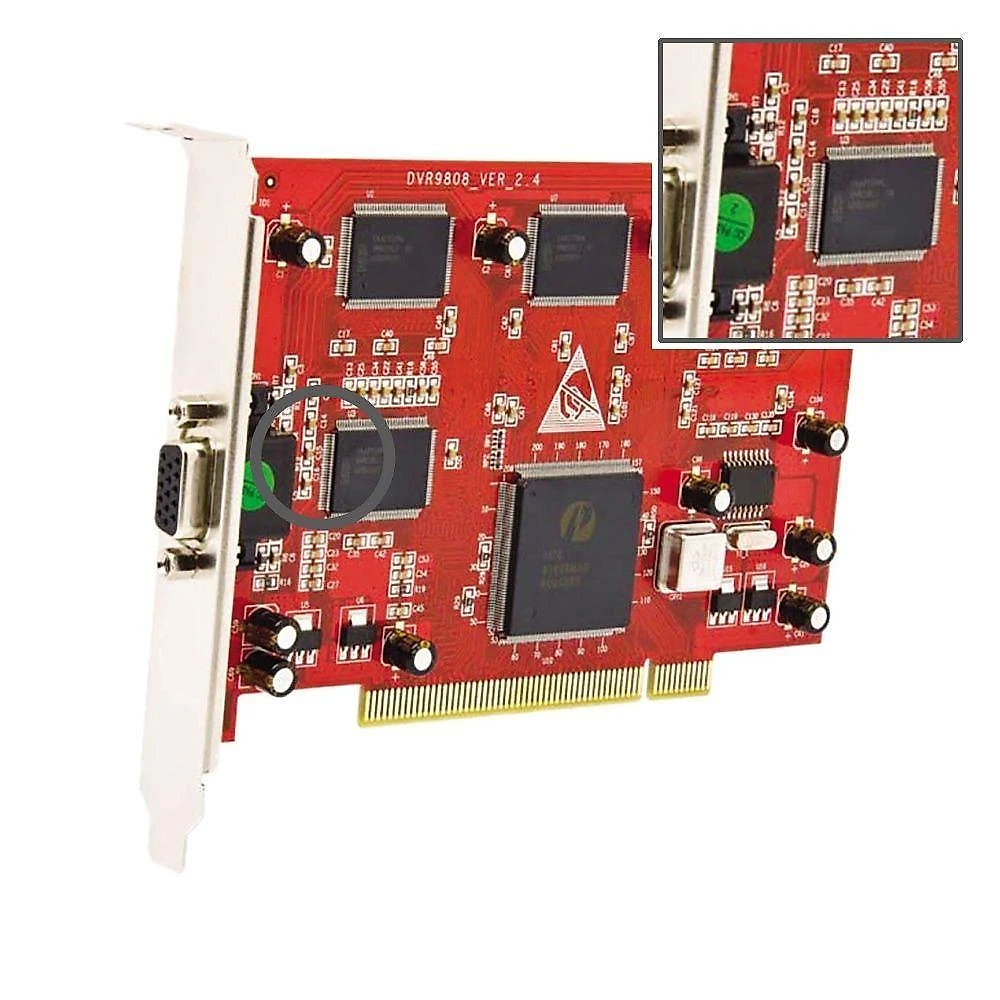 Kit Placa Dvr Seykon Sk-9808 Pci 8 Canais Real Time Sistema Ntsc 240 Fps