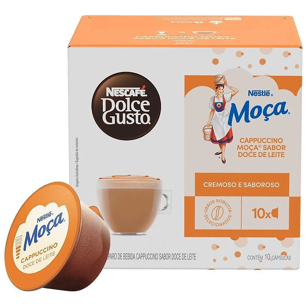 Cápsulas de Café Cappuccino Moça Doce de Leite Nescafé Dolce Gusto Caixa 10 Unidades