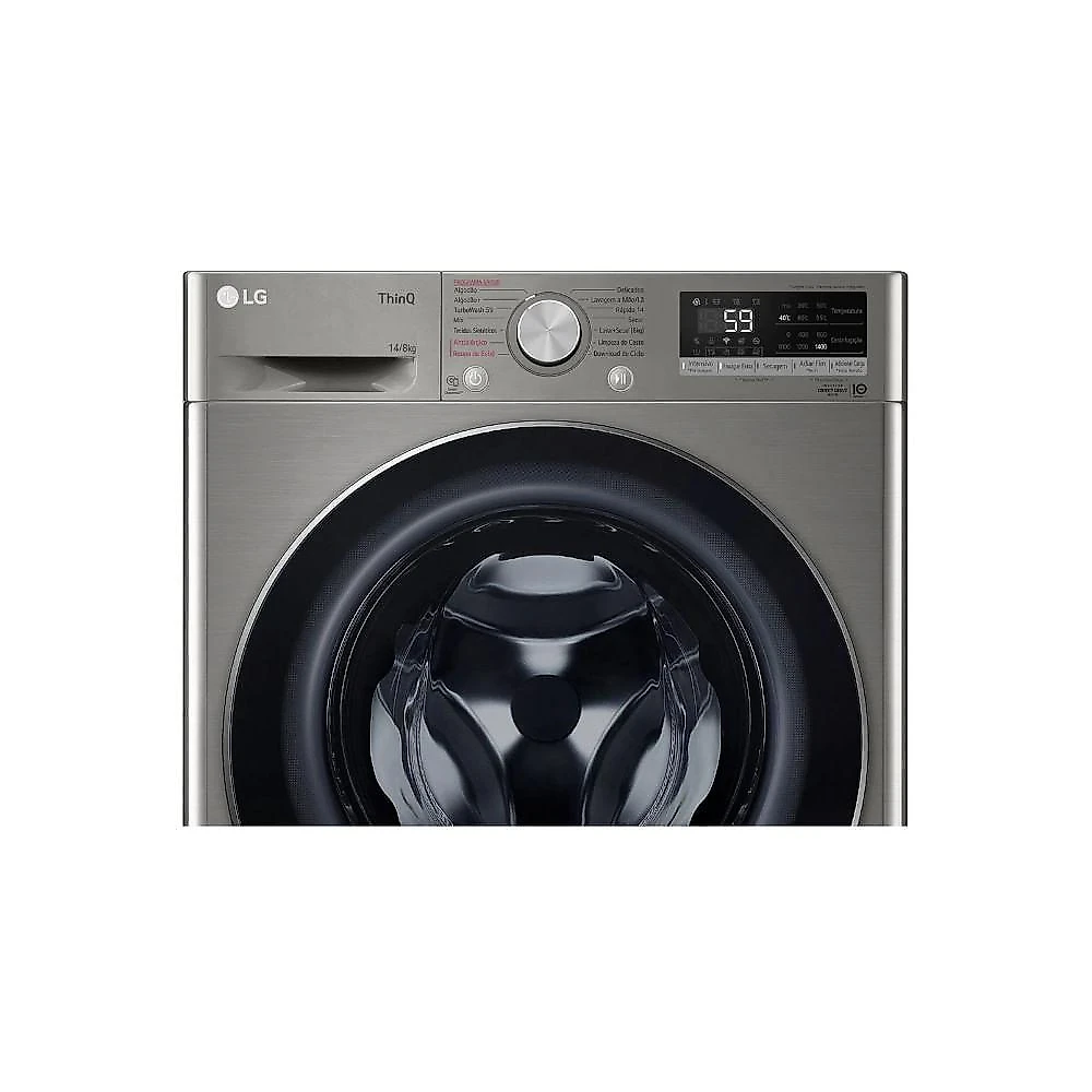 Lava e Seca LG VC4 Smart com Inteligência Artificial 14kg Inox Look CV5014PC4 127V