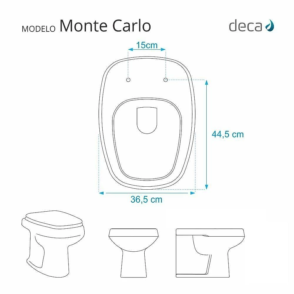 Assento Sanitário Monte Carlo Vip Alongado Poliéster Convencional Cinza Pontto Lavabo webcontinental-7897116727364