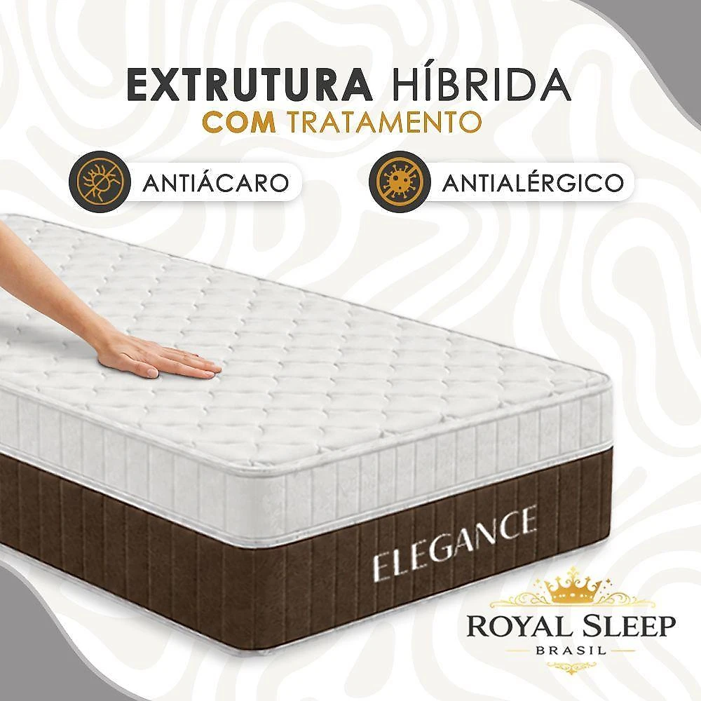 Cama Box Solteiro Elegance com Colchão Molas Ensacadas Suede Cinza Royal