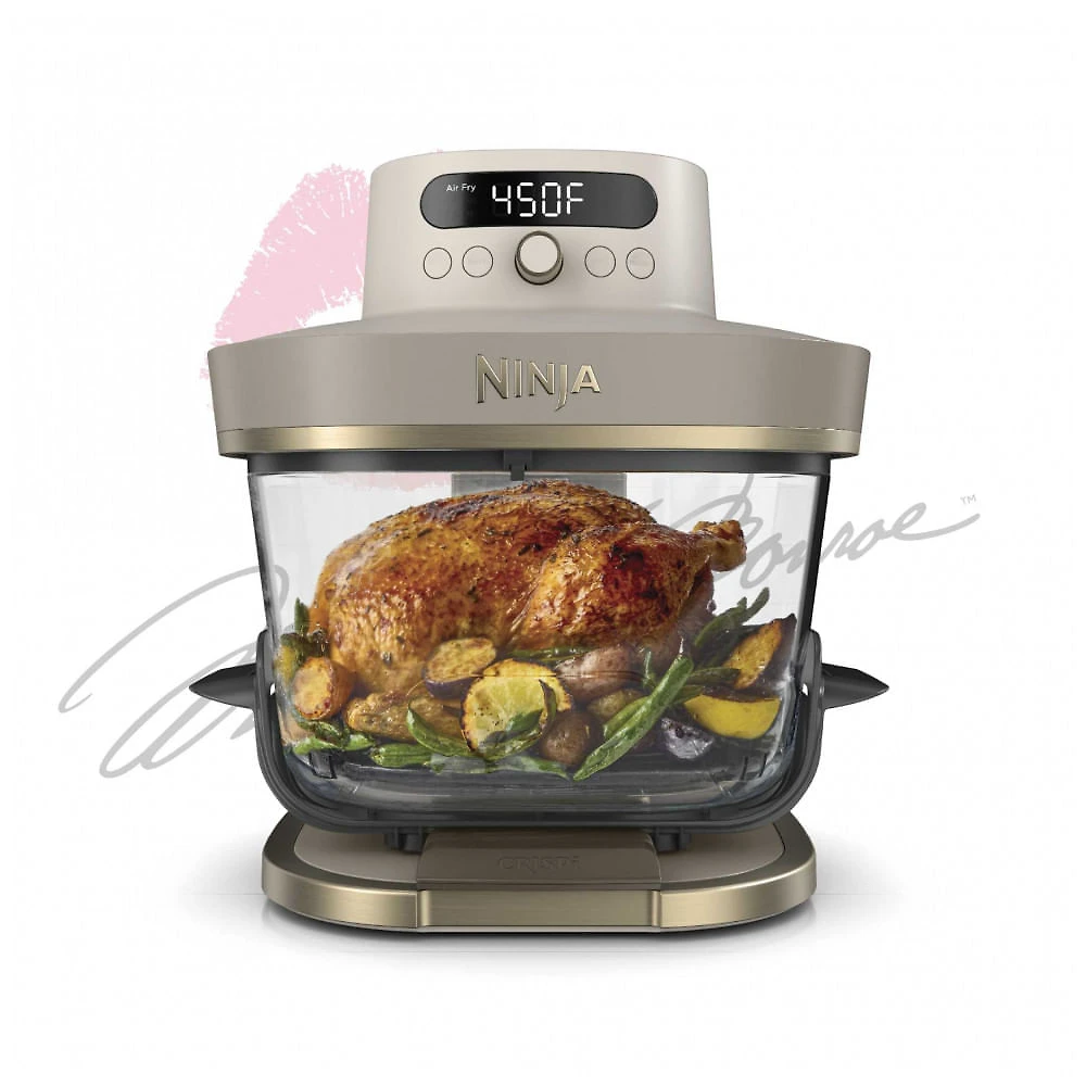 Fritadeira a Ar Ninja Crispi Pro AS101SD Vidro 6-em-1 5,7L Pedra e Dourado 110V