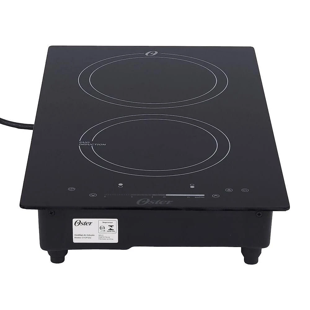 Cooktop 2 Bocas Indução Com Painel Touch Vidro Preto 110V 2 Em 1 Otop202 Oster