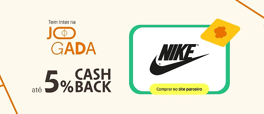 NIKE COM ATÉ 5% DE CASHBACK