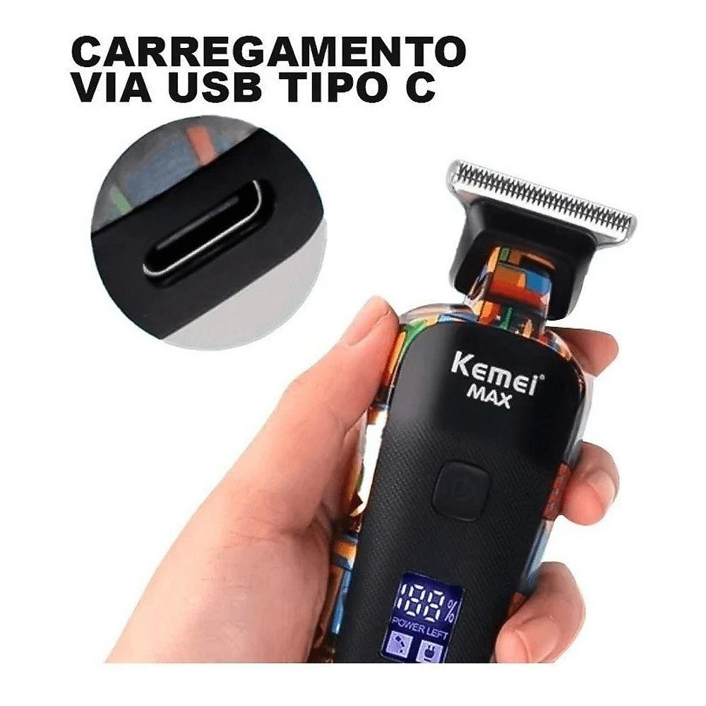 Aparador De Cabelo Kemei Max5090 Para Homens Barba Profissional Máquina De Corte Barbeador Elétrico