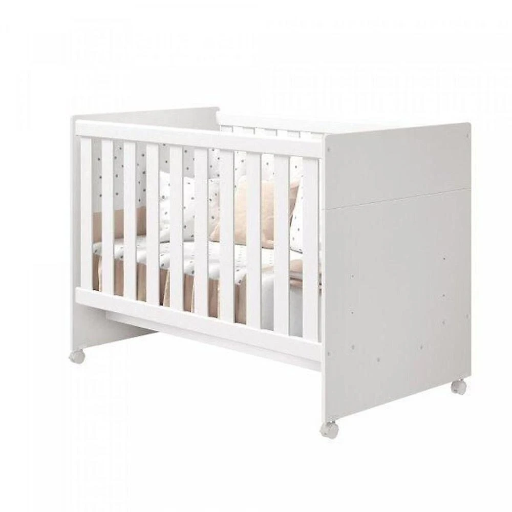 Quarto Completo Zaki com Berço 3 em 1 Katatau Branco Fosco