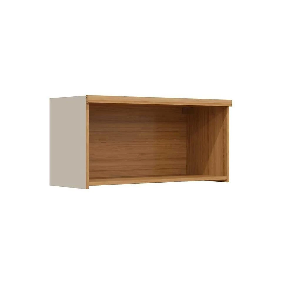 Armário Aéreo Allure Geladeira 1 Porta Basculante MDF 80CM Jequitiba e Gris Linea Brasil