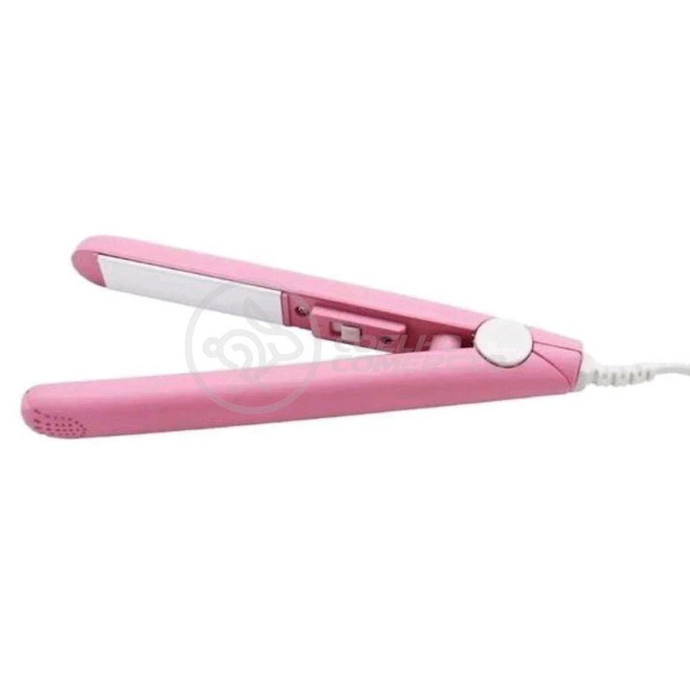 Mini Chapinha Prancha Portátil 17cm Bivolt 110v220v Rosa