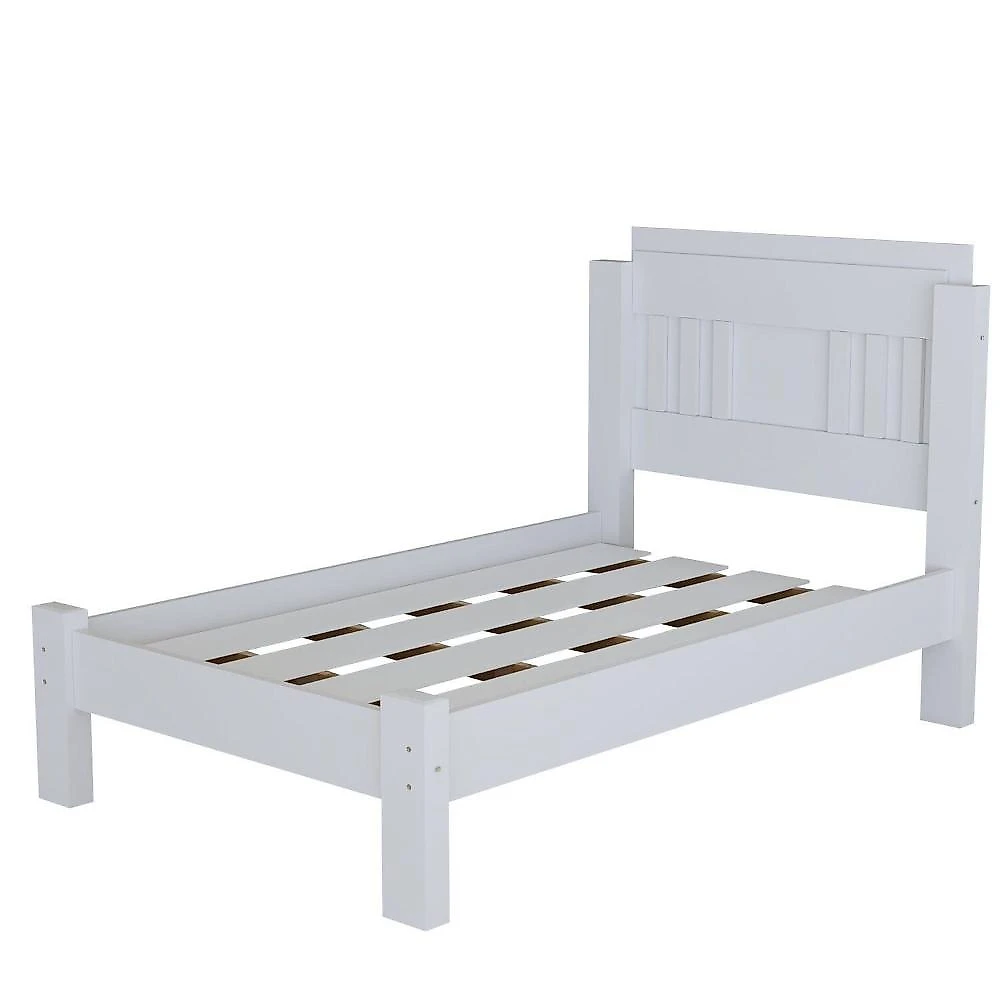 Cama de Solteiro 100% Mdf 117x95,8cm Marina Branco/Lilás