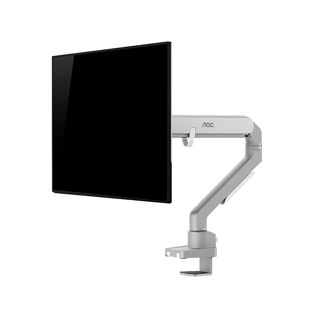 Suporte de Mesa para Monitor de 17" a 32" AOC AM200, Ajustes com Mola Mecânica, Prata Fosco e Branco - AM200H1