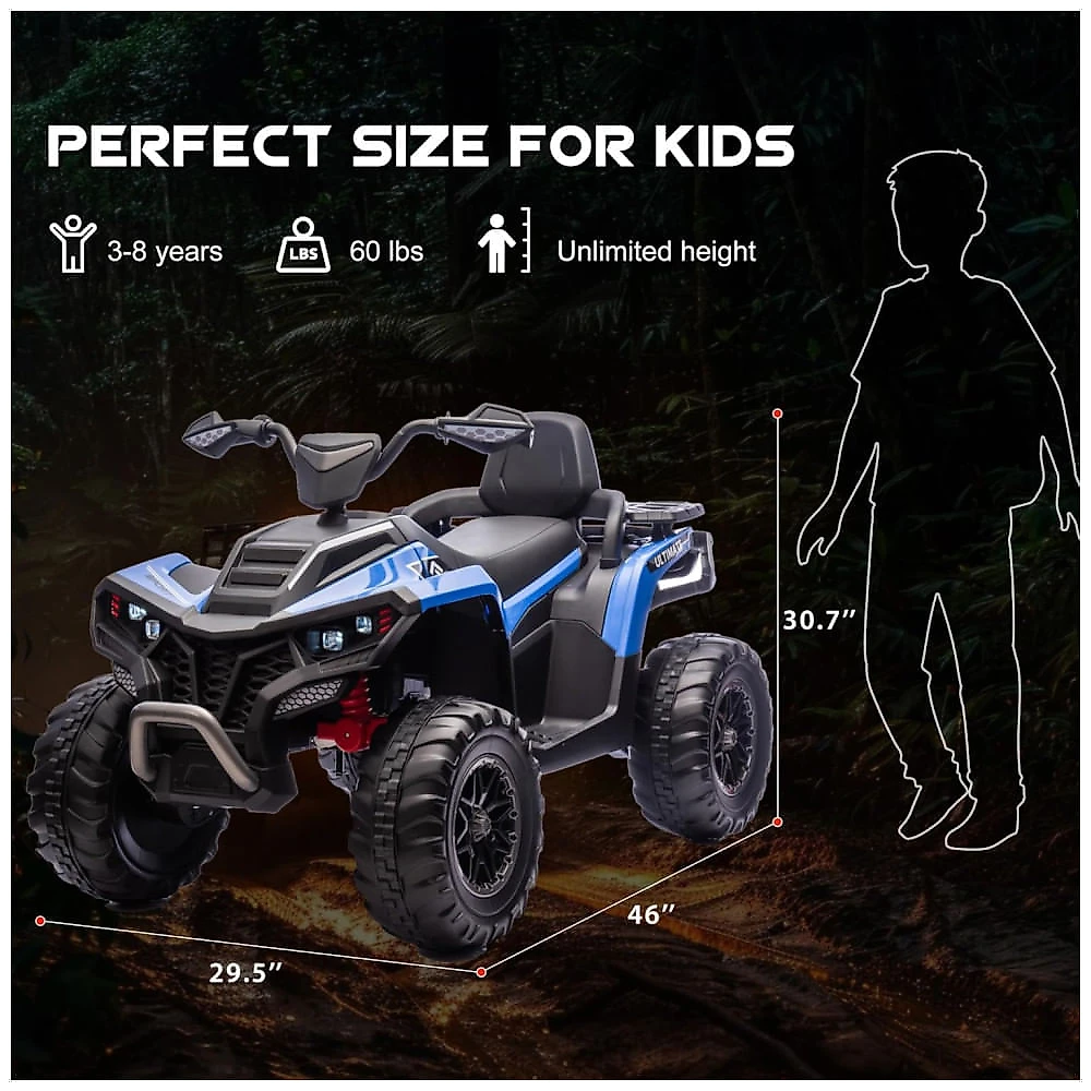 ATV Elétrico JoyRydz 24V Para Crianças 3+ – 2 Lugares, 9,6 Km/h, Luzes LED E Marcha Ré