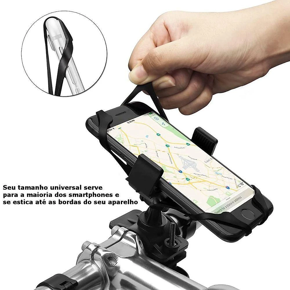 Suporte de Silicone Elástico para Smartphones - Preto